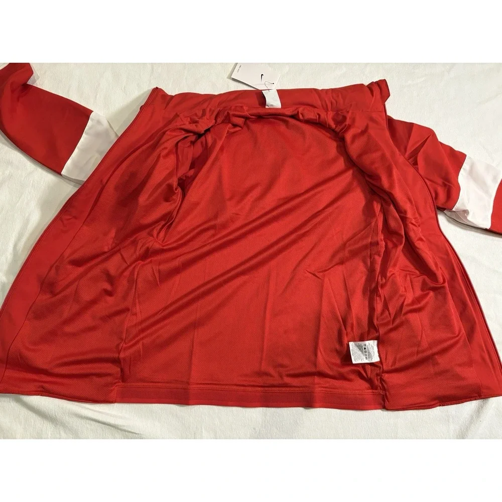NEW Nike Dri-Fit Hooded Wind Coaches Jacket Full Zip Vented Red Men Small CV0094